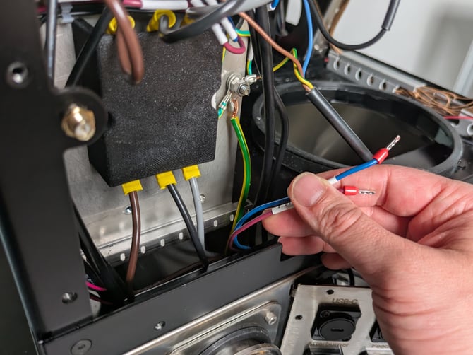 pass cables through gap